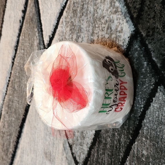 EMBROIDERED TOILET PAPER HERES YOUR CRAPPY GIFT 💩 EMOJI - Picture 4 of 8